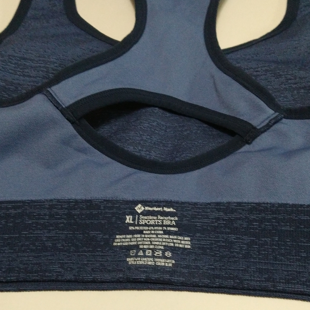 Blue Sports Bra Member's Mark Seamless Racerback Support Size XL #1279 - Picture 5 of 6